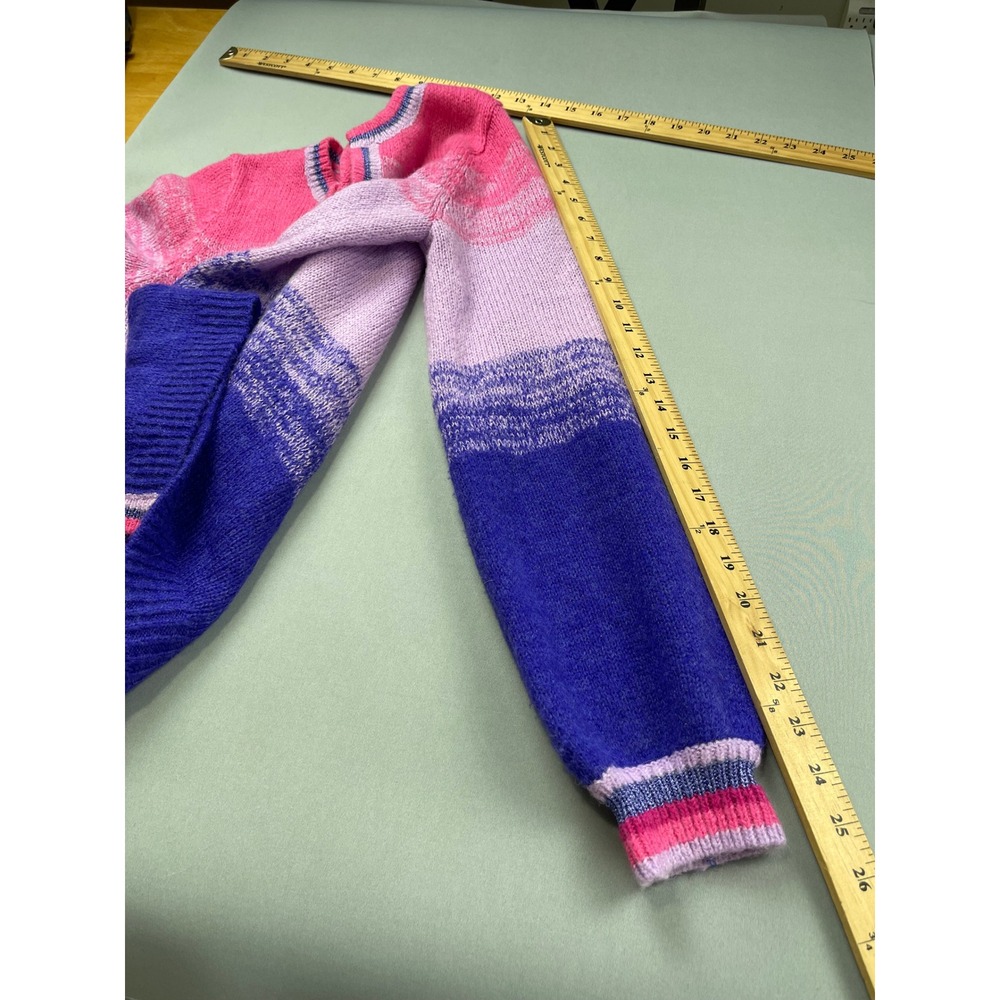 Lilly Pulitzer Ombre Stripe Open Front Cardigan Pink Purple Blue Metallic Small - Picture 9 of 11